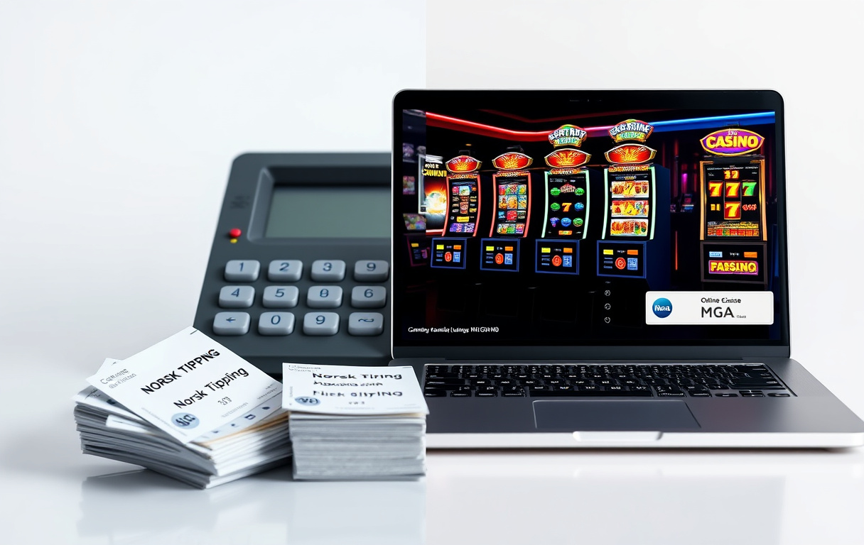 Sammenligning av Norsk Tipping og nettcasino, med statlig spill og online casino.