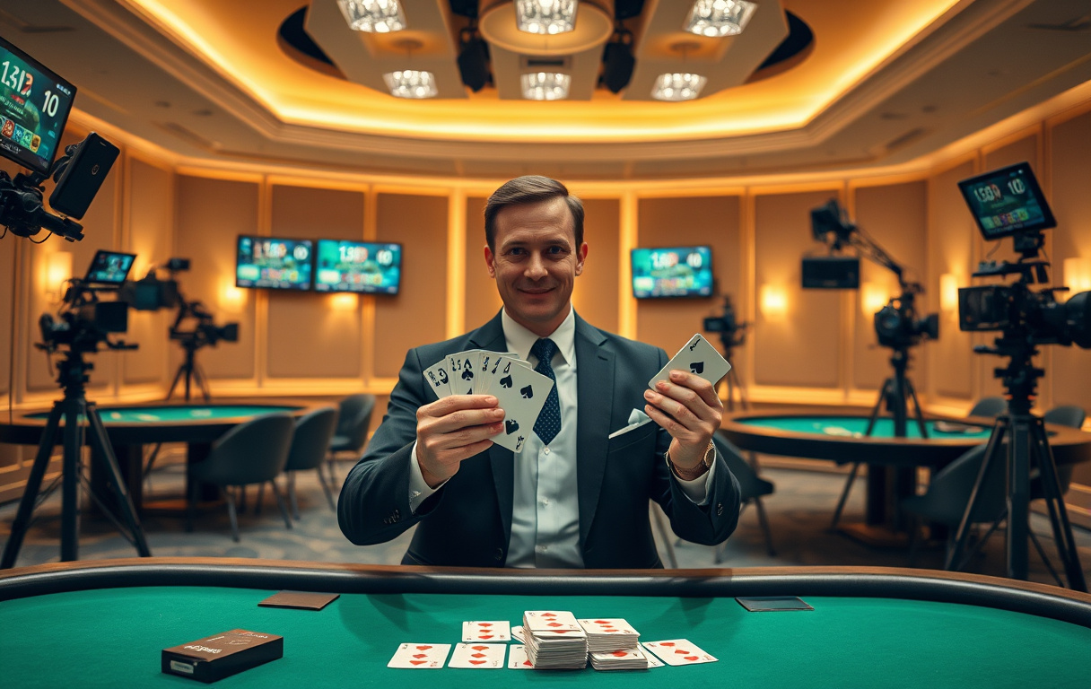 Live casino-studio med ekte dealer og direktesending